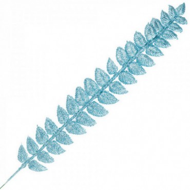 Liść Gliterowany Niebieski 40cm