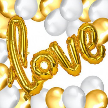 Balon Love Złoto Perła Złoto 20szt Girlanda