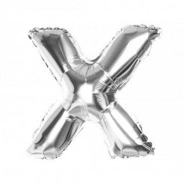 Balony na hel Literki 40cm srebro - X