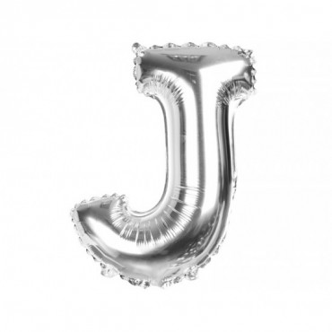 Balony na hel Literki 40cm srebro - J