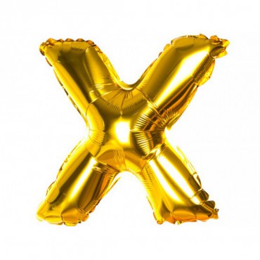 Balony na hel Literki 40cm złote - X