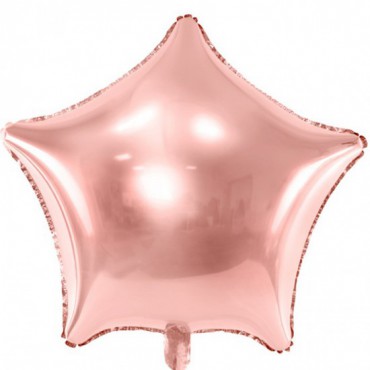 Balon Na Hel GWIAZDKA 45cm Różowe Złoto