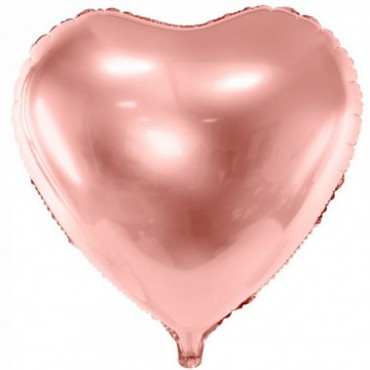 Balon Na Hel SERCE 45cm Różowe Złoto