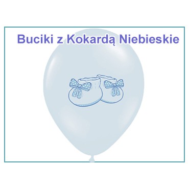 Balony urodzinowe - Bucik z kokardką niebieską