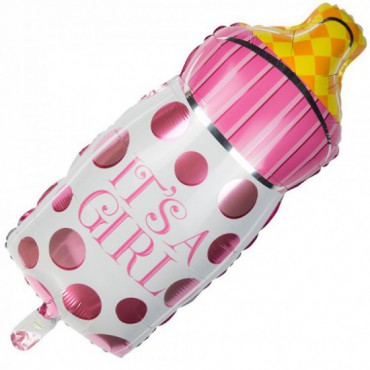 Balon Foliowy Butelka Różowa It's A Girl