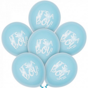 Balony Lateksowe Niebieskie It's A Boy 6szt