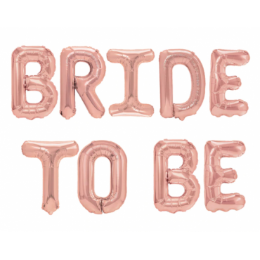 Balony Foliowe Napis Bride To Be Różowe Złoto