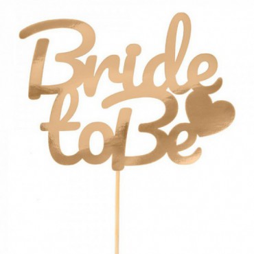 Topper Bride To Be Złoto Z Sercem