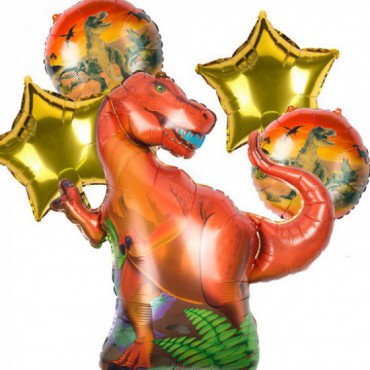 Zestaw Balonów Dinozaur Czerwony