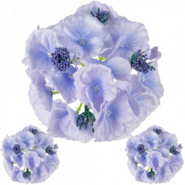Hortensja Główki Kwiatów 3szt Wrzos/Błękit