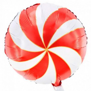 Balon Foliowy Cukierek Biel-Czerwień