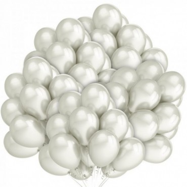 Balony Metaliczne 50szt Biel