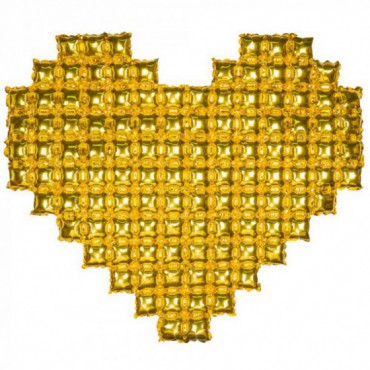 Balon Foliowy Serce Bąbelkowe Złote