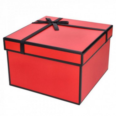 Pudełko Kwadratowe Czerwień-Kokardka Małe