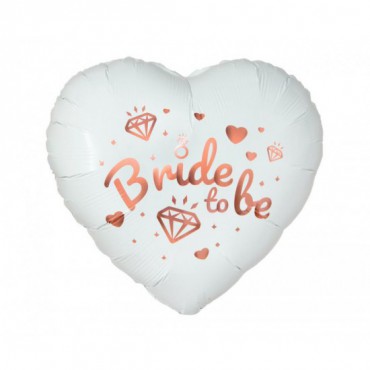Balon Foliowy Serce Białe Bride To Be
