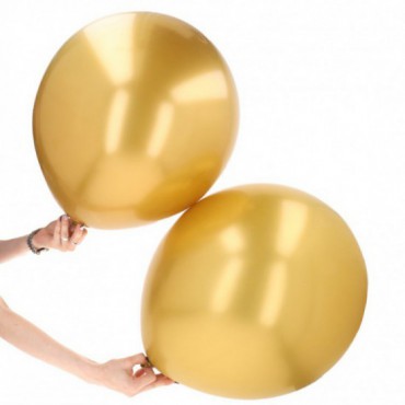 Balon Lateksowy 2 szt Złoto Chromowane
