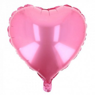 Balon Serce Metaliczny Róż