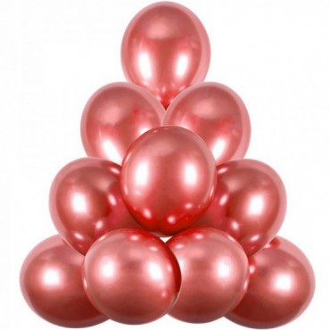 Balony Chromowane 10szt Czerwone