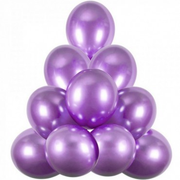 Balony Chromowane 10szt Fiolet