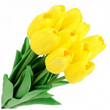 Tulipany Silikonowe 10szt Żółty
