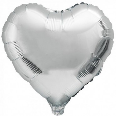 Balon foliowy serce Srebro 45cm