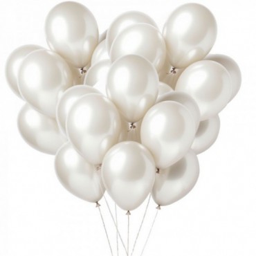 Balony Metaliczne Białe 25szt