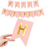 Baner Papierowy Happy Birthday Róż KR548C