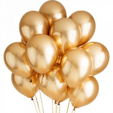 Balony Chrom Złoto 12" 25szt