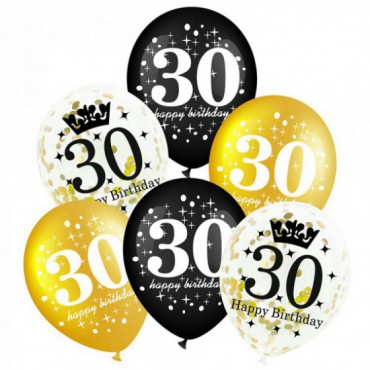Zestaw Balonów Urodzinowych 30-stka