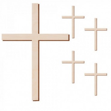 Krzyż Drewniany Ozdoba 5szt