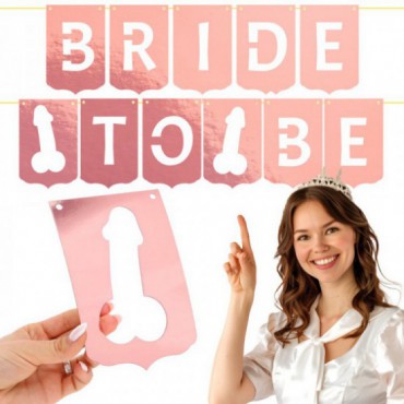 Baner Bride To Be Różowe Złoto