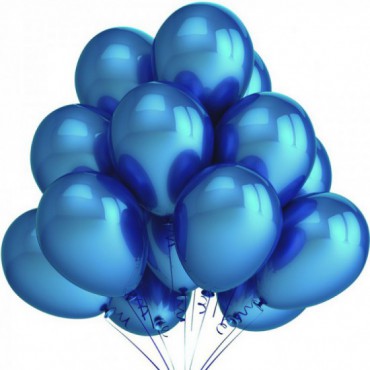Balony Urodzinowe 25 szt Balonów Metalicznych Niebieskich