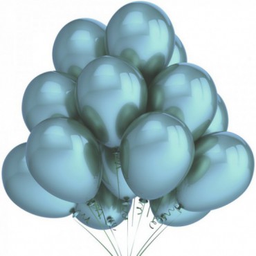 Duże Balony Metaliczne Niebieskie 30cm
