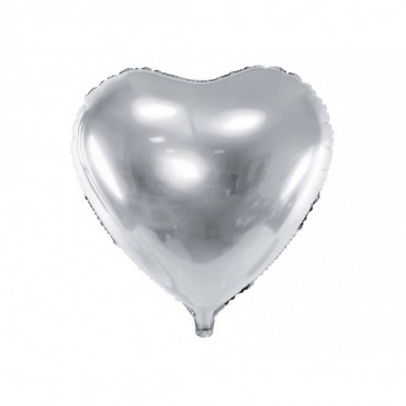 Balon foliowy SERCE srebro