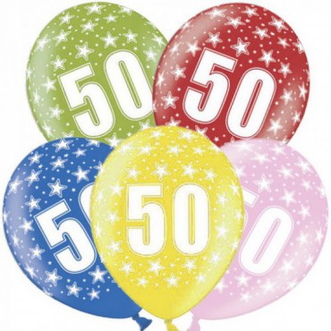 Balony "50" Jubileusz Urodziny 5szt