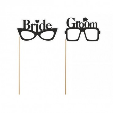 Karteczki Do Zdjęć Na Patyczku Okulary Bride&Groom