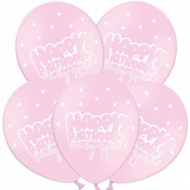 Zestaw Balony Urodziny HP Baby Pink 5szt
