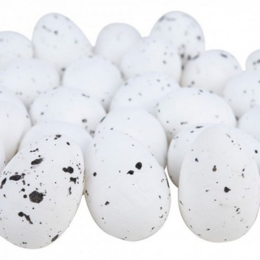Jajka Styropianowe 3,5cm Białe W Czarne Kropki - FL71-01
